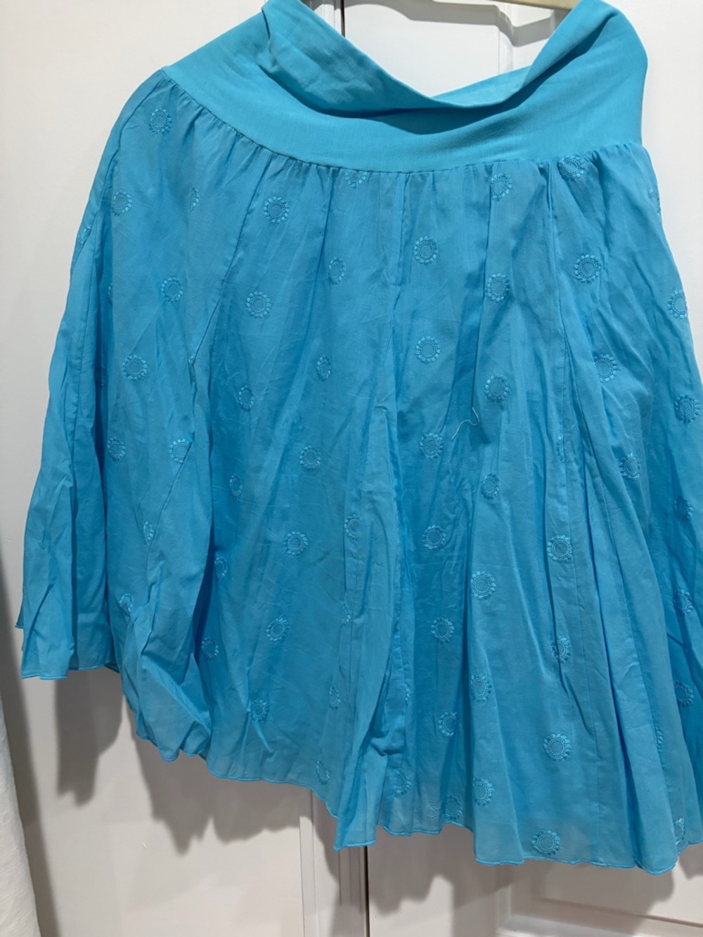 J. Crew Turquoise Embroidered Circle Skirt
